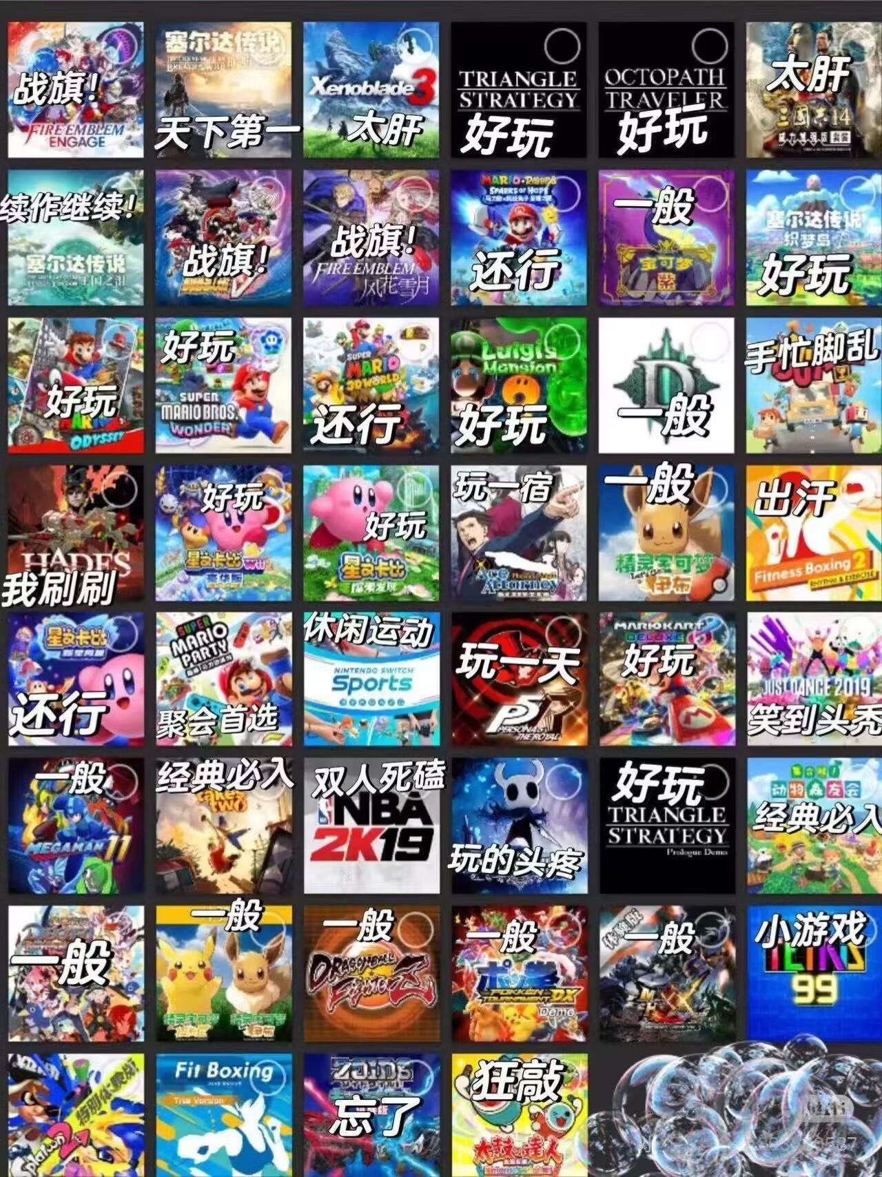 Switch 模拟器安卓版游戏兼容性资料示意